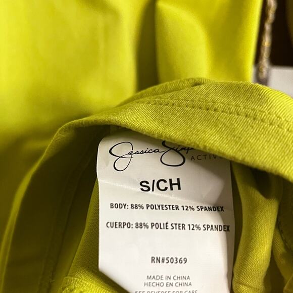 Jessica Simpson Active Lime Green Open Back Long‎ Sleeve Top Size Small - Picture 9 of 10